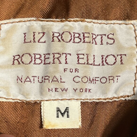 Liz Roberts Vintage 1970s Leather Coverall Jumpsuit Size M Brown Western Utility - Picture 6 of 16